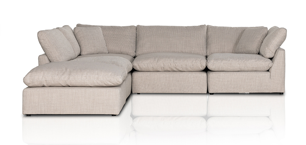 stevie 4-piece sectional sofa with ottoman in gibson wheat