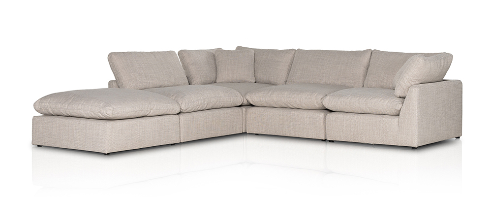 stevie 4-piece sectional sofa with ottoman in gibson wheat