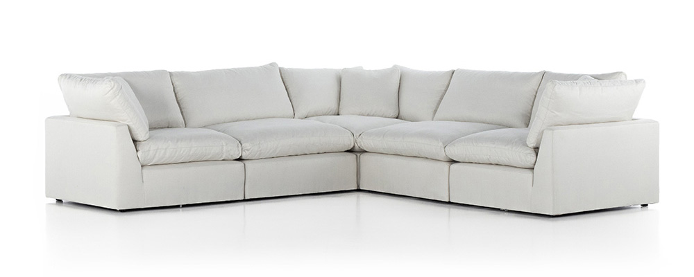 stevie 5-piece sectional sofa in anders ivory