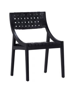 Camila Leather & Wood Dining Side Chair by Dovetail