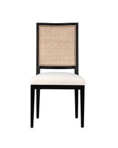 Norton Natural Rattan & Wood Dining Chair in Antique Black by Dovetail