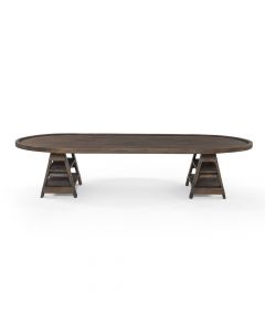Hardy Oval Wood Coffee Table with Storage Shelves by Four Hands