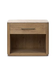 Raleigh Wood Marble Top Nightstand by Four Hands