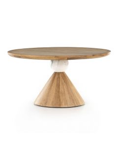 Bibianna Round Wood Pedestal Dining Table by Four Hands
