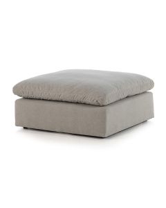 Stevie Upholstered Ottoman in Destin Flannel by Four Hands