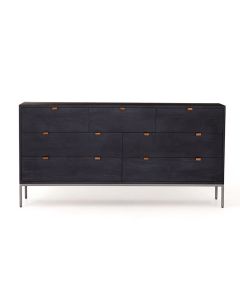 Trey 7-Drawer Wood Dresser in Black Wash Poplar by Four Hands