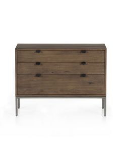 Trey Large 3-Drawer Wood Nightstand in Auburn Poplar by Four Hands