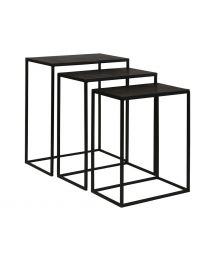 Coreene Black Iron Nesting Tables, Set of 3
