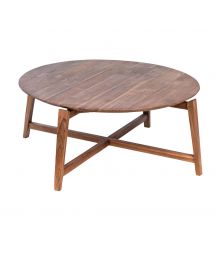 Admiral Round Wood Coffee Table by Dovetail