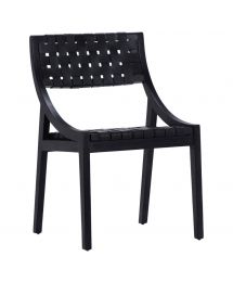 Camila Leather & Wood Dining Side Chair by Dovetail