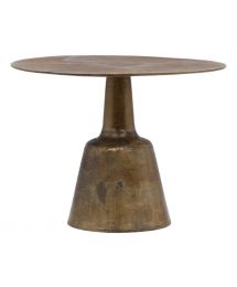 Gideon Vintage Antique Brass Round Pedestal Dining Table