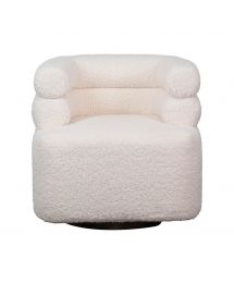 Jolo Faux Sheepskin Upholstered Swivel Chair by Dovetail