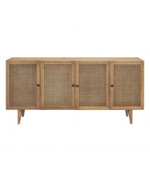 Mondale Wood Sideboard with Rattan Panel Doors by Dovetail