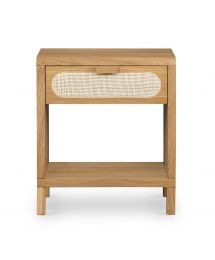 Allegra Cane & Wood Nightstand by Four Hands