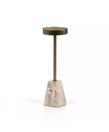 Galen Petrified Wood Pedestal End Table by Four Hands