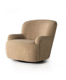 Kadon Faux Shearling Upholstered Swivel Chair by Four Hands