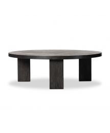 Mesa Ebony Large Round Wood Coffee Table by Four Hands
