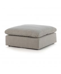 Stevie Upholstered Ottoman in Destin Flannel by Four Hands