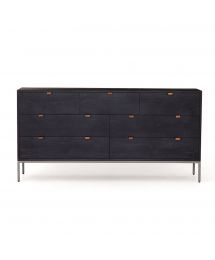 Trey 7-Drawer Wood Dresser in Black Wash Poplar by Four Hands