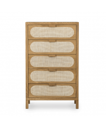 Allegra Natural Cane 5 Drawer Dresser
