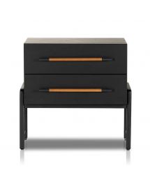 Rosedale 2-Drawer Wood Nightstand in Ebony by Four Hands