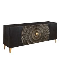 Centric 4-Door Black Wood Sideboard by Hammary