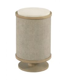Round Linen Chair Side Table with Quartz Top by Hammary