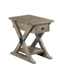Reclamation Place Trestle Wood Chairside Table by Hammary