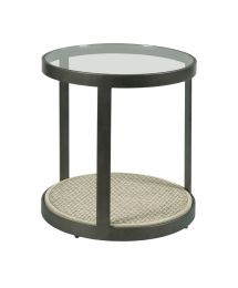 Concrete & Glass Round End Table by Hammary