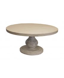 Bonanza Round Wood Pedestal Dining Table in Ivory by International Furniture Direct