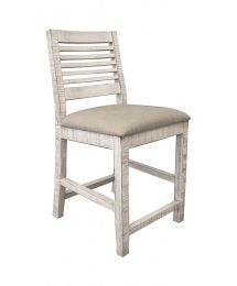 Stone Barstool with Upholstered Seat by International Furniture Direct