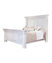 Tara White King Size Wood Panel Bed by International Furniture Direct
