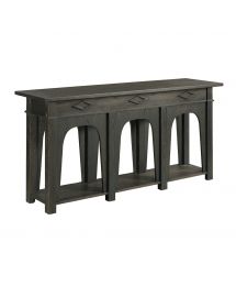 Lillith Black Wood Console Table by Hammary
