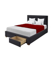 CL6850 Upholstered King Size Platform Storage Bed in Boston Charcoal by Mount LeConte Furniture