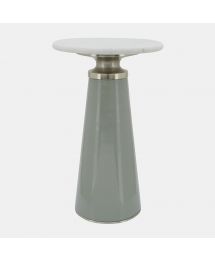 Nebular Gray & White Marble Side Table by Sagebrook Home