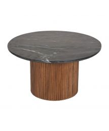 Reeded Wood & Marble Top Coffee Table by Sagebrook Home