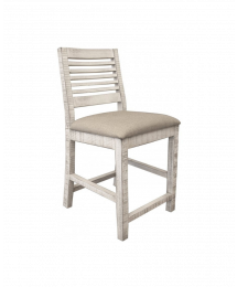 Stone Bar Stool with Fabric Seat