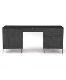 Trey Wood Executive Desk in Black by Four Hands
