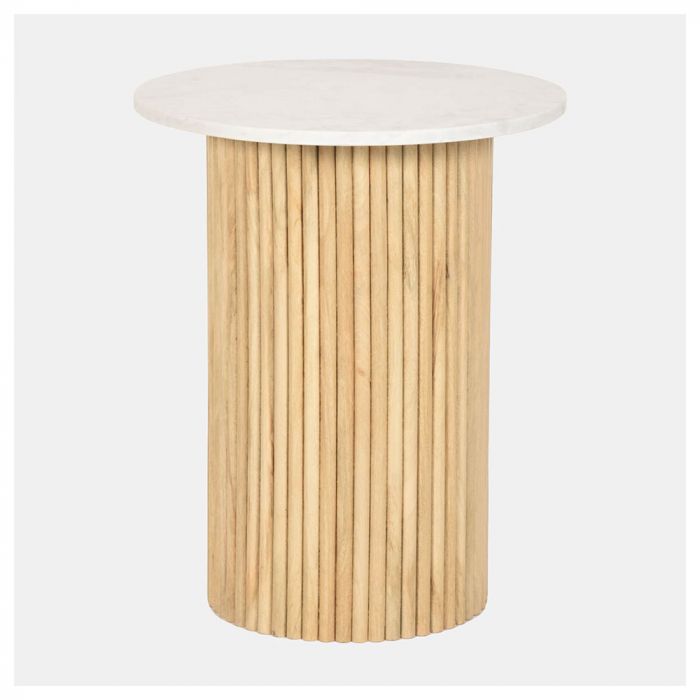 Wooden side table with marble top discount